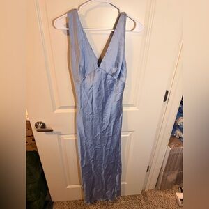 Zara Light Blue Satin Dress